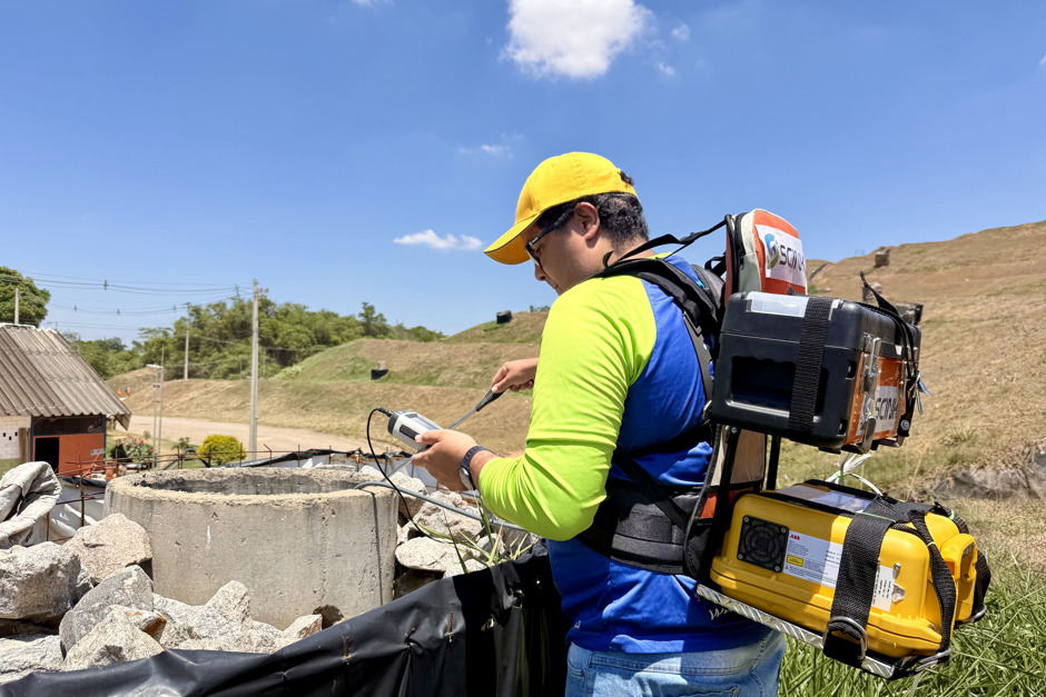 Medição de gás metano é realizada no Aterro Municipal